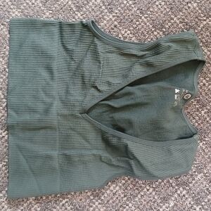 Women's Green Ribbed Top